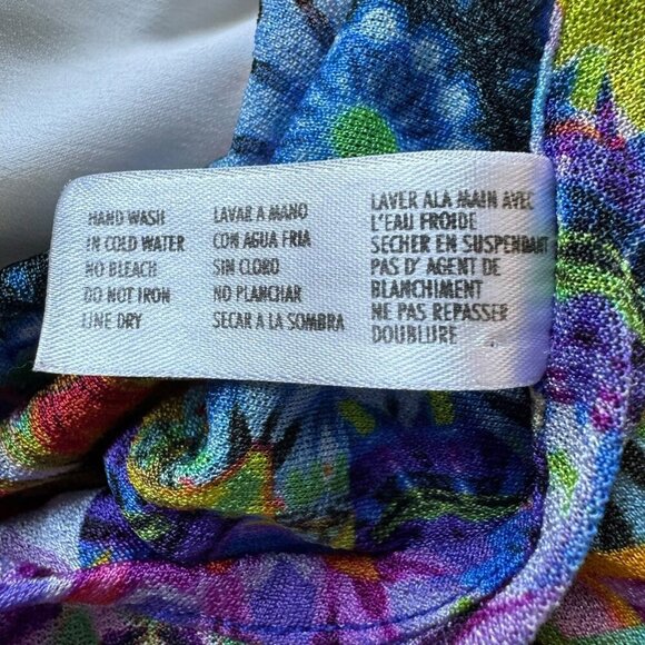 Luli Fami Cabana Mini Dress Swimsuit Coverup size Small flower power print - Picture 10 of 11